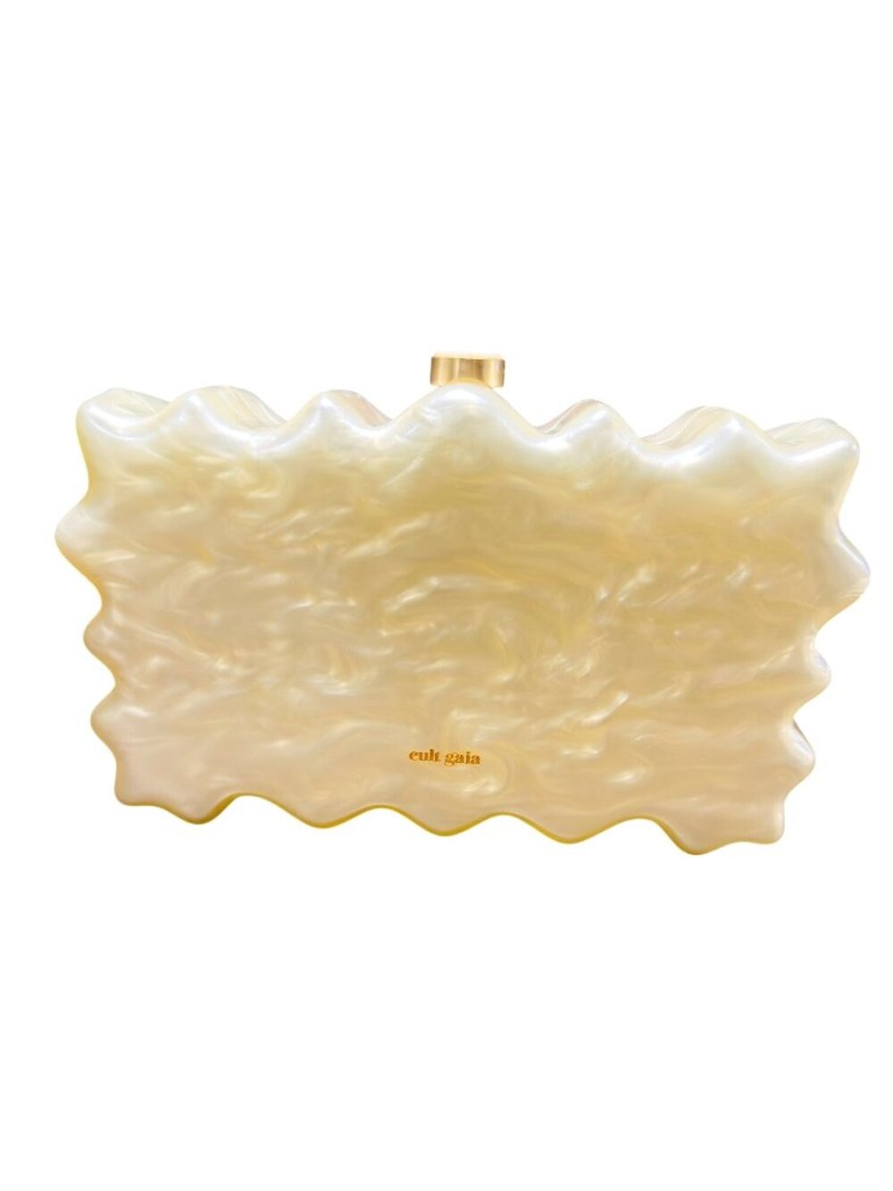 NWOT Cult Gaia Paloma Ivory Pearlescent Acrylic Clutch MSRP $348